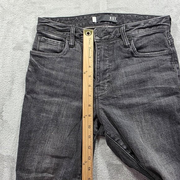 KUT from the Kloth Jeans Womens 00 Black Reese Fab Ab High Rise Straight Ripped - Picture 9 of 10